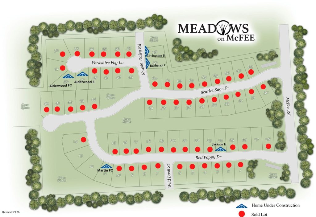 Meadows on McFee Plat Map