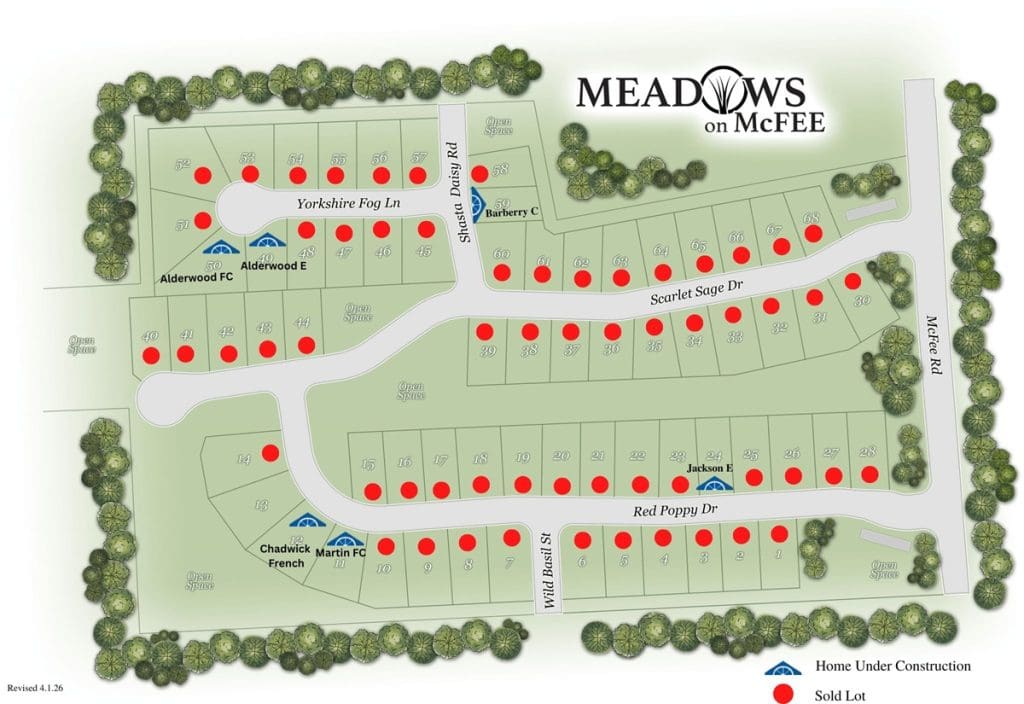 Meadows on McFee Plat Map