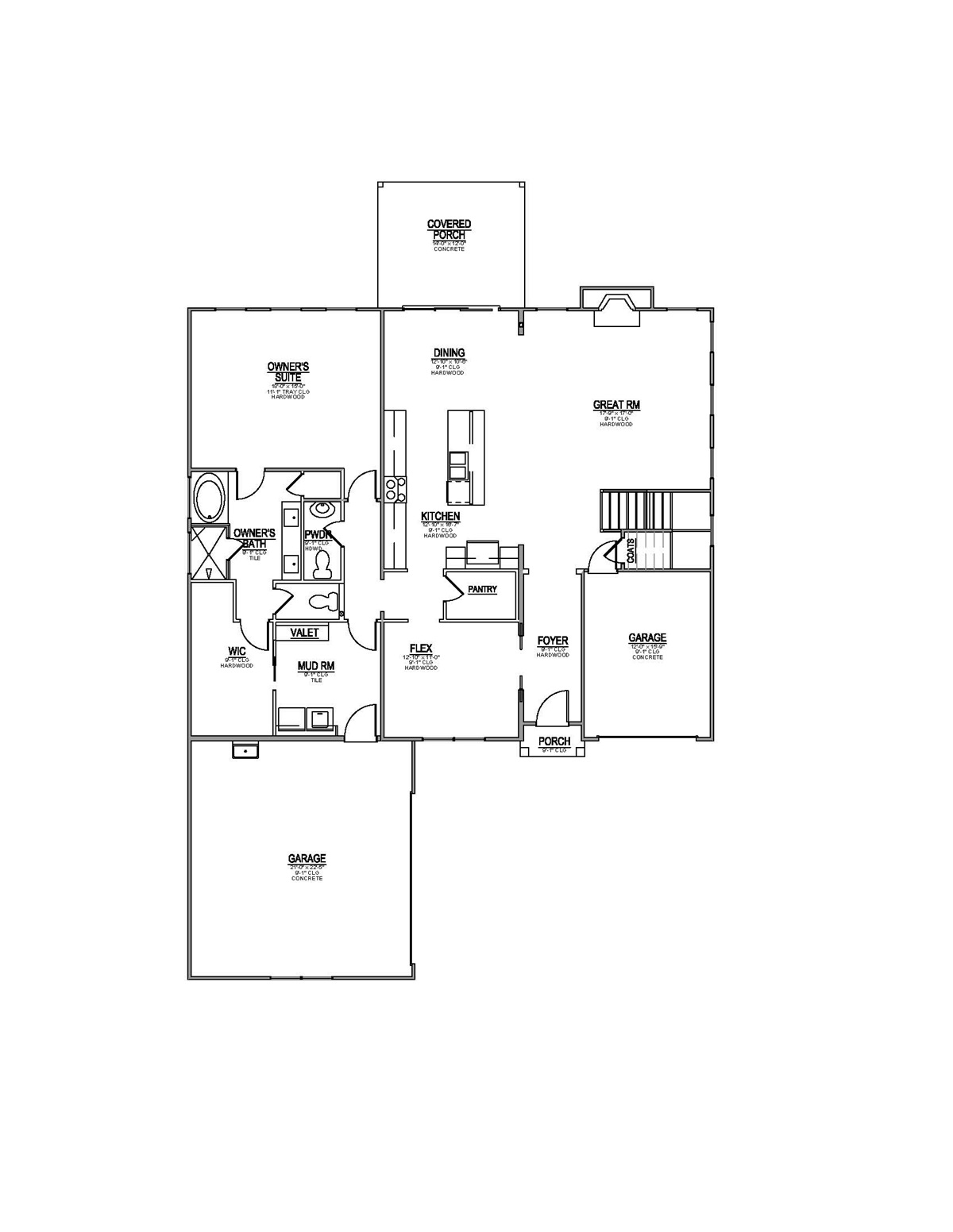 Lot 21 – 11650 Boston Ivy- 2d Floor Plan 1