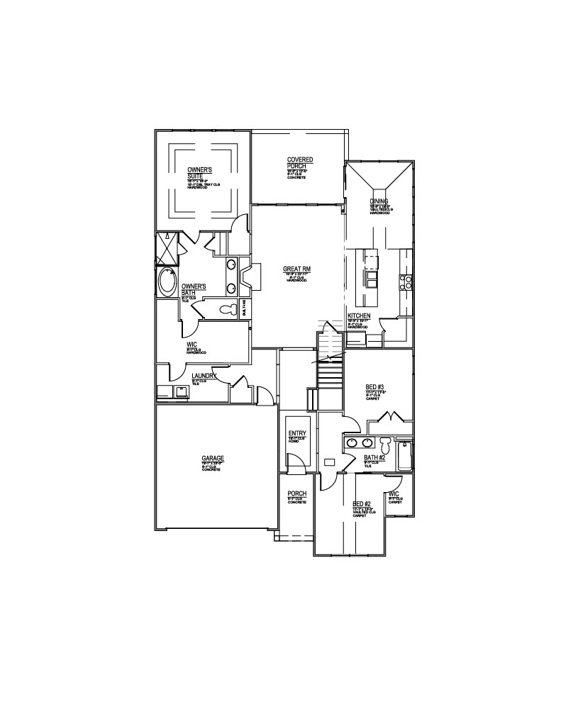 Lot 59 – 914 Shasta Daisy- 2d Floor Plan 1