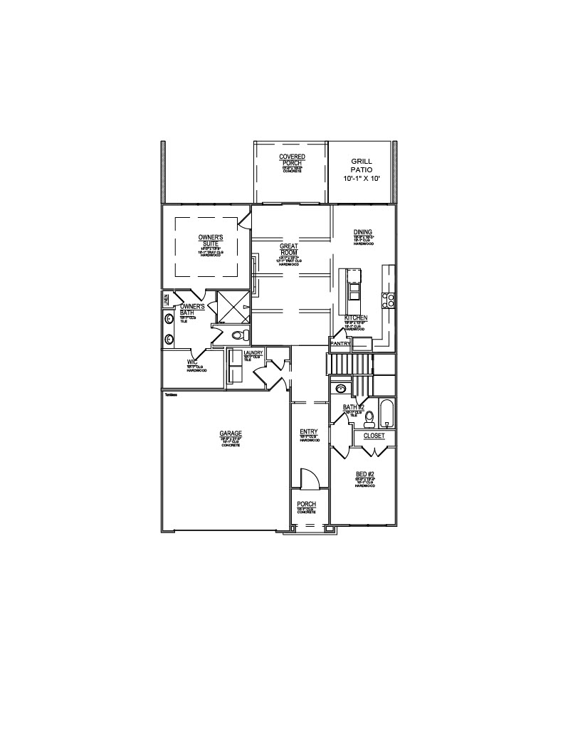 Lot 75 – 1116 Branch Hook- 2d Floor Plan 1