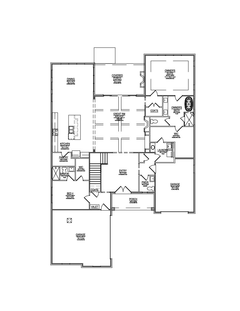 Lot 01 – 12448 Pipers Run Ln- 2d Floor Plan 1