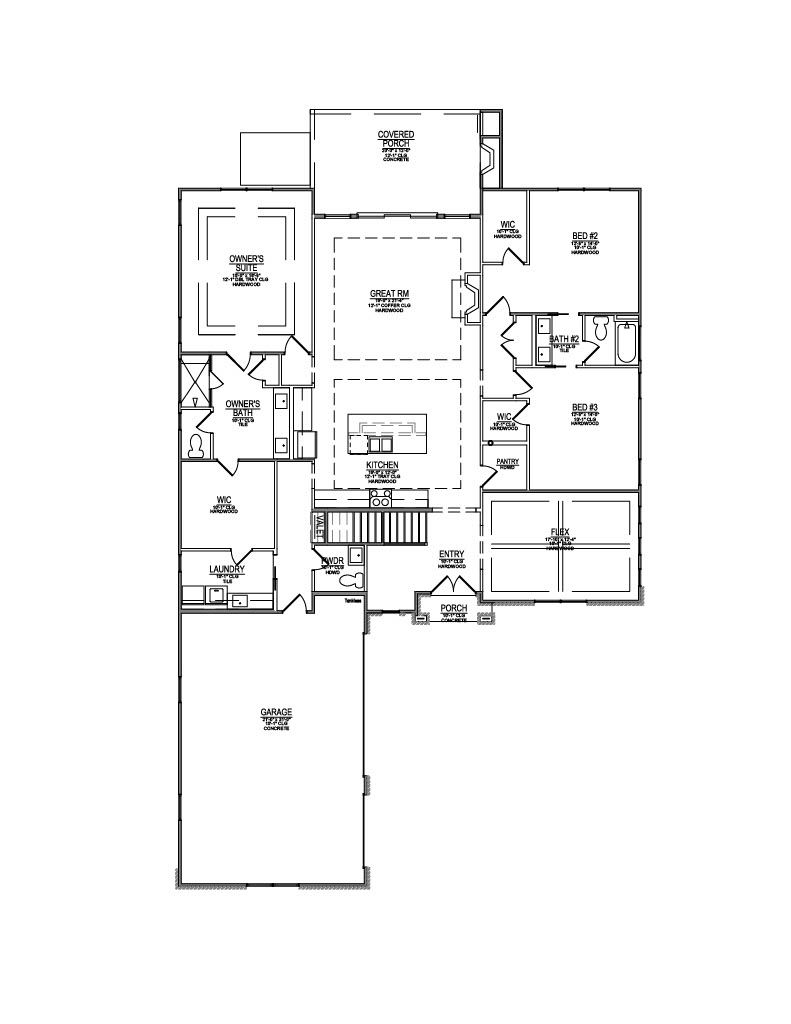 Lot 04 – 12430 Pipers Run- 2d Floor Plan 1