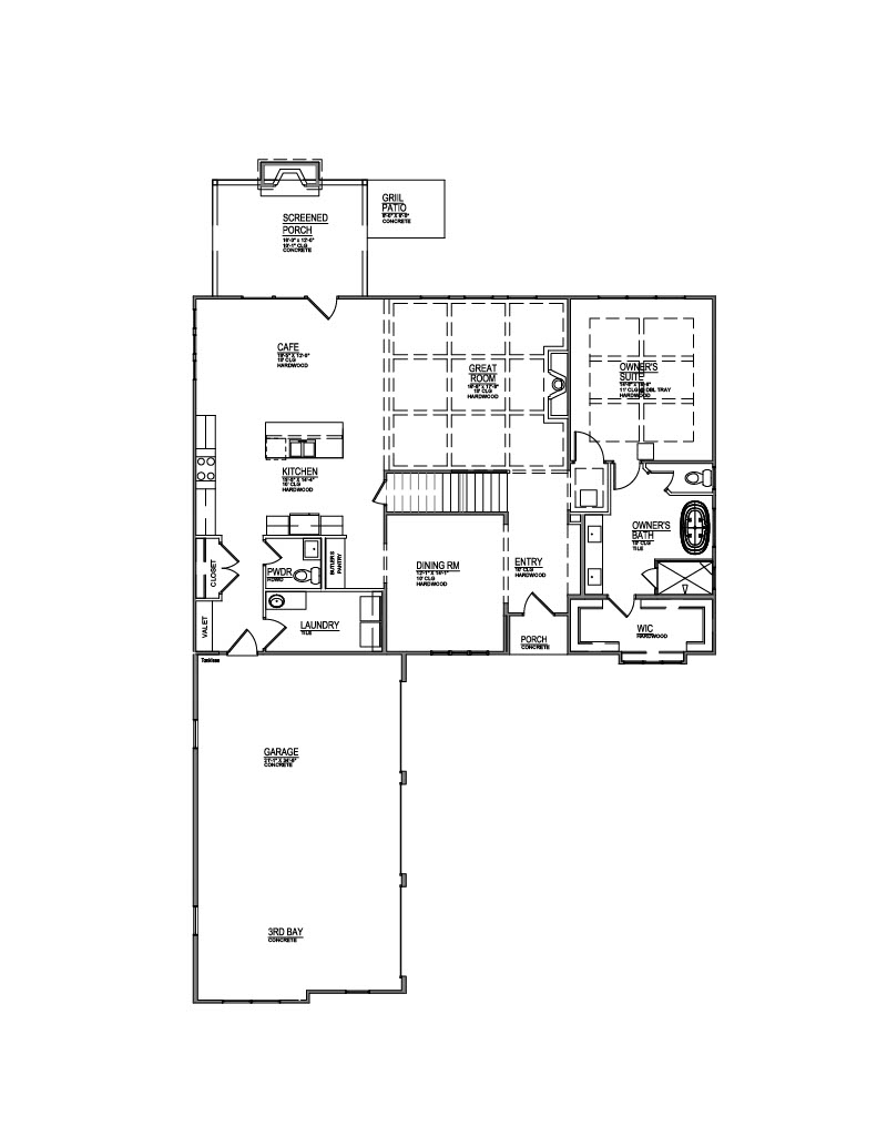 Lot 02 – 12442 Pipers Run Ln- 2d Floor Plan 1