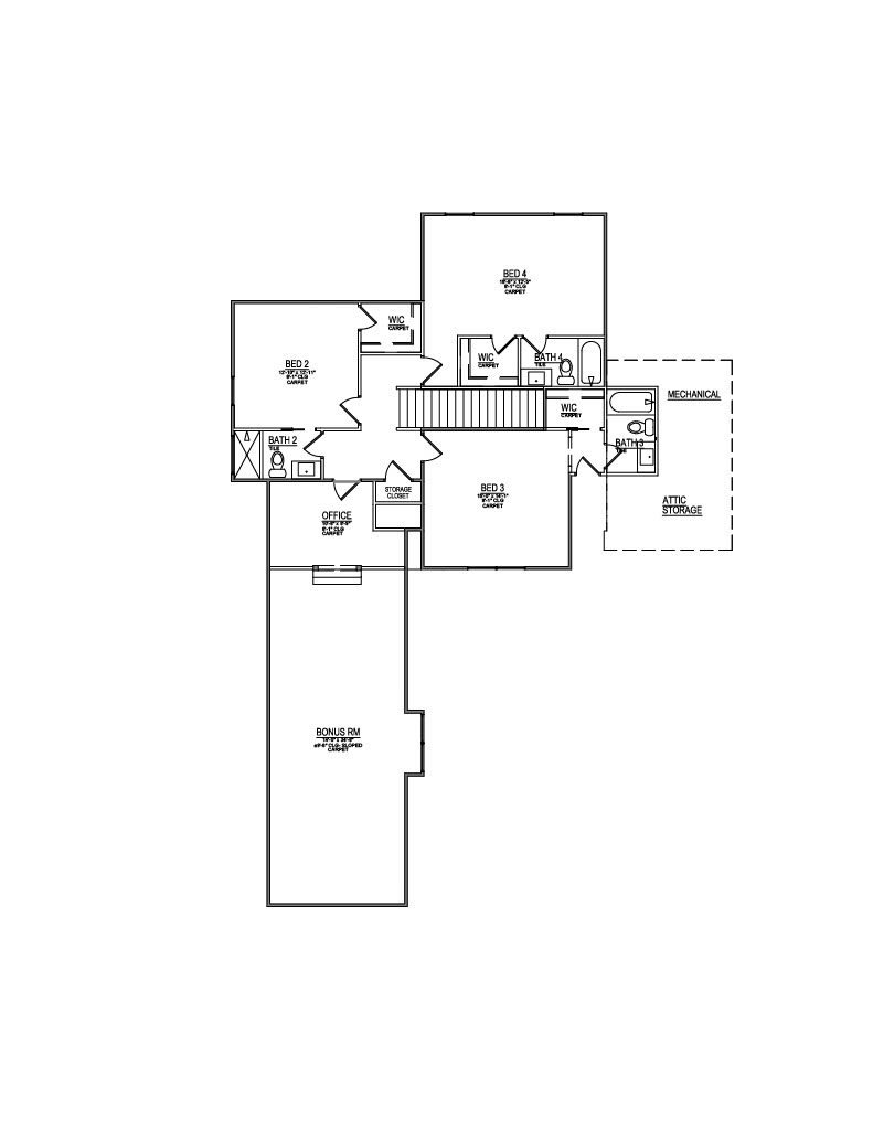 Lot 02 – 12442 Pipers Run Ln- 2d Floor Plan 2