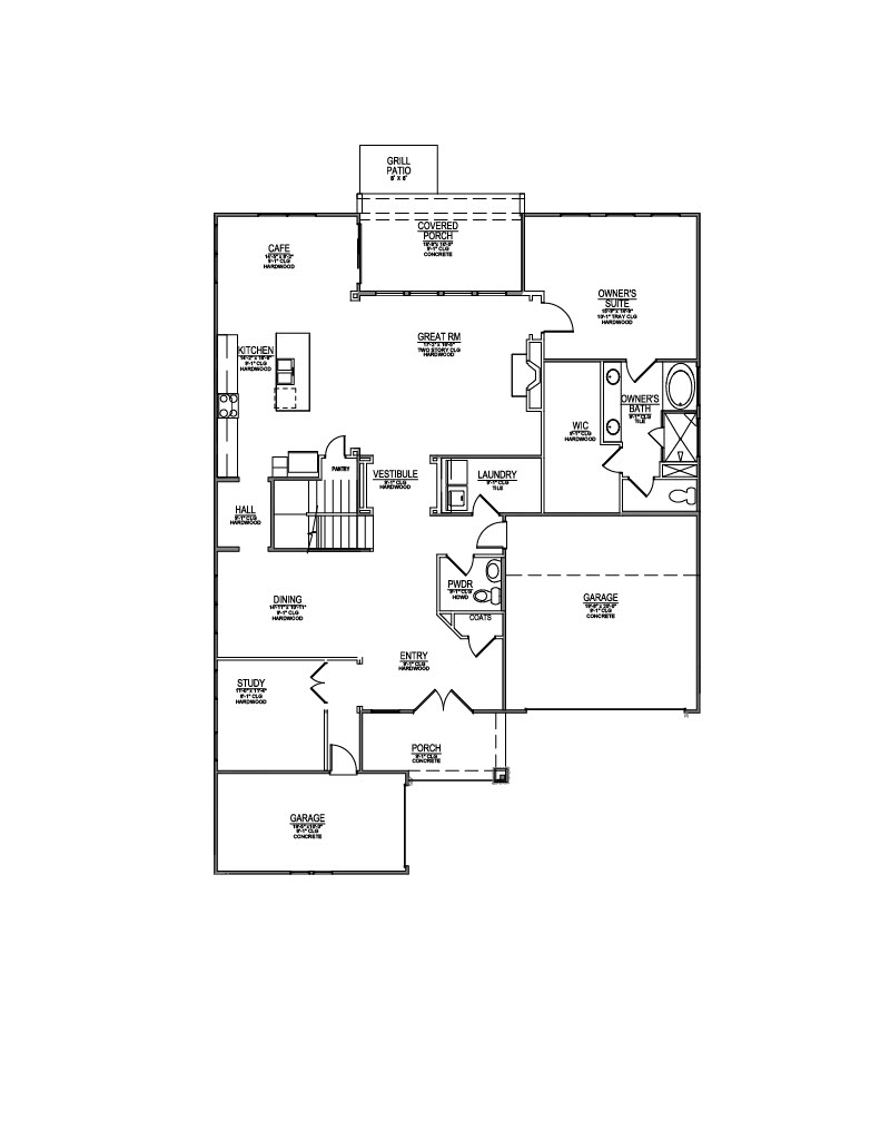 Lot 26 – 2130 White Sycamore- 2d Floor Plan 1