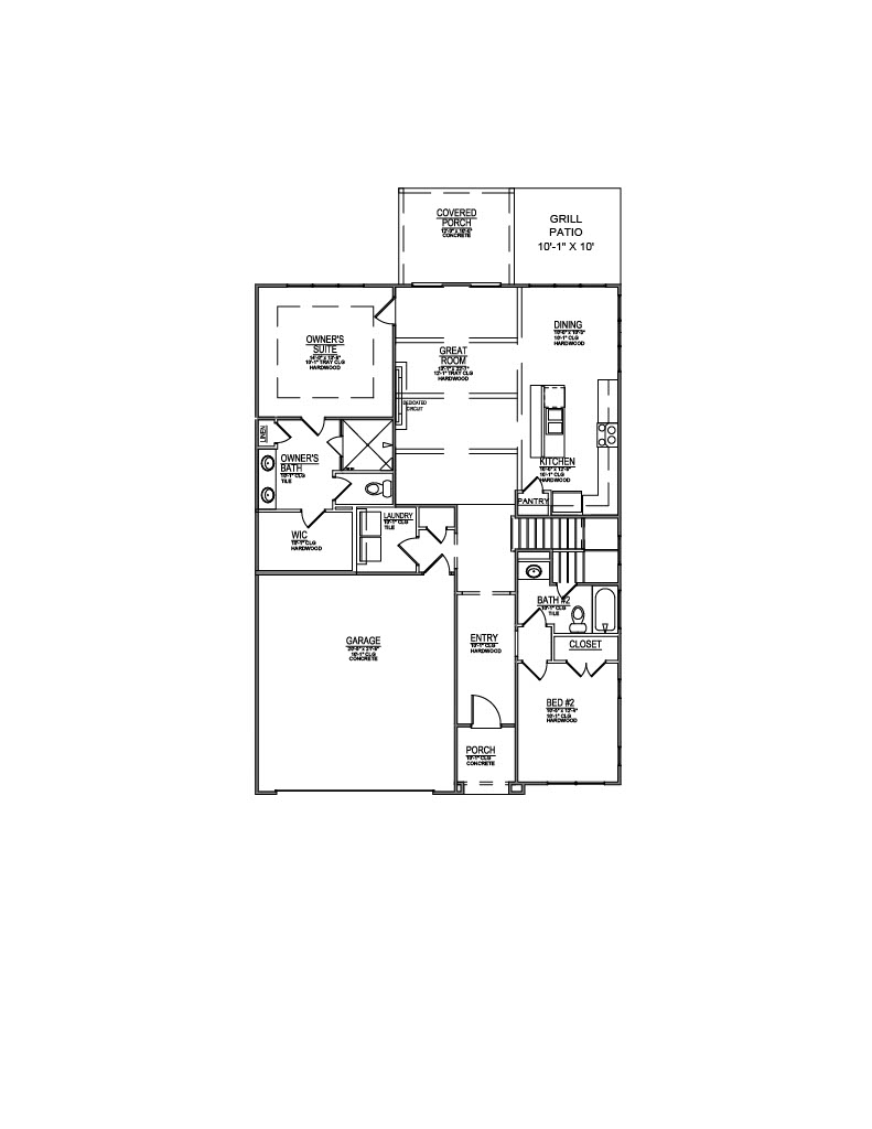 Lot 86 – 1030 Branch Hook Rd- 2d Floor Plan 1