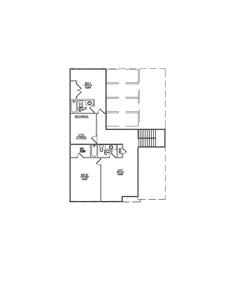 Lot 86 – 1030 Branch Hook Rd- 2d Floor Plan 2